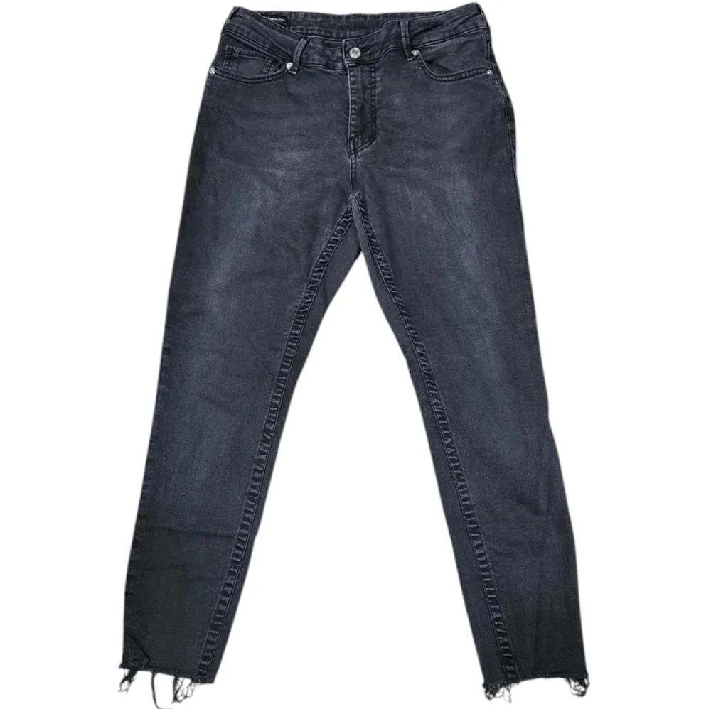 True Religion Jenny Curvy Faded Black High Rise Row Ham Skinny Jeans 32